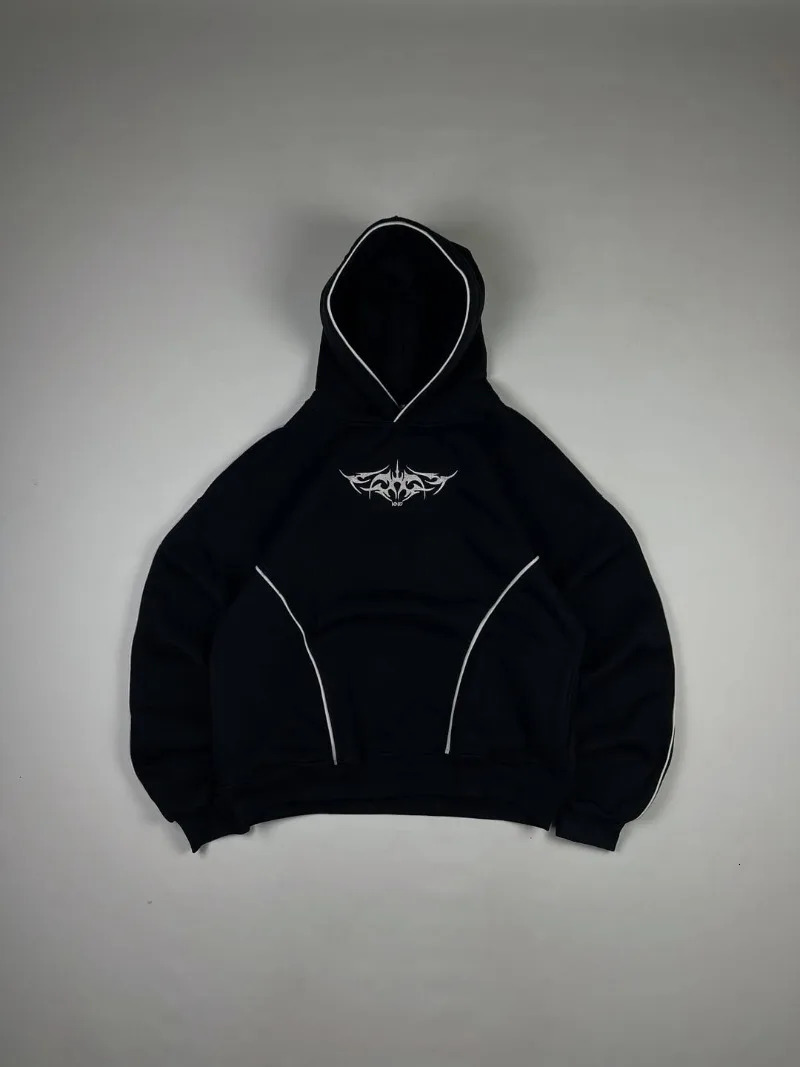 Fashion Y2K Gothic American retro hoodie rock high street casual trendy Harajuku hiphop loose versatile men sweatshirt 250904