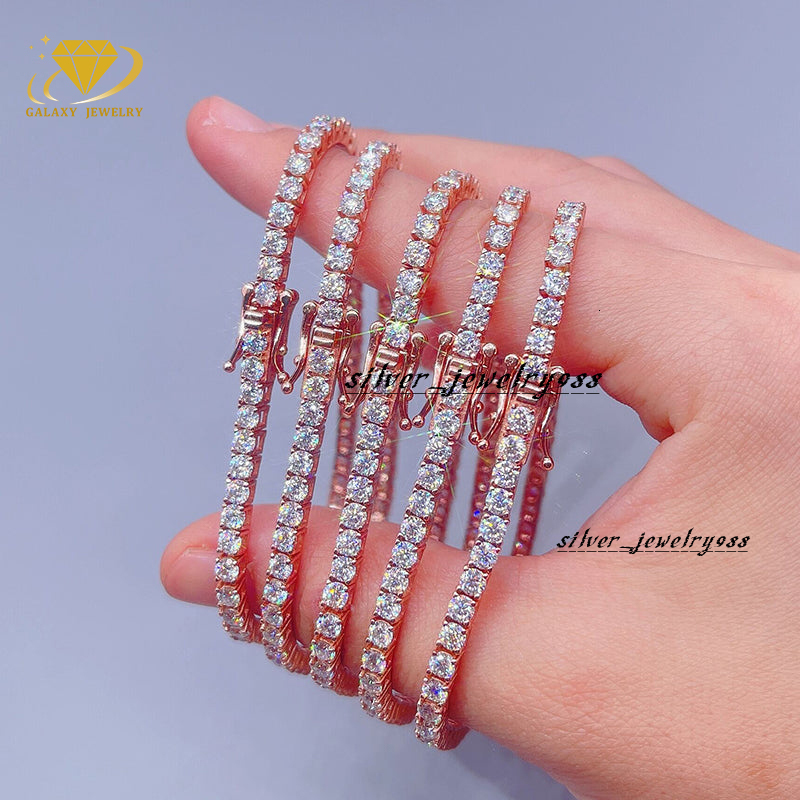 Factory Price Colorful Tennis Bracelet Fine Jewelry Pass Diamond Tester Vvs Moissanite Bracelets Tennis Chain for Woman and Man