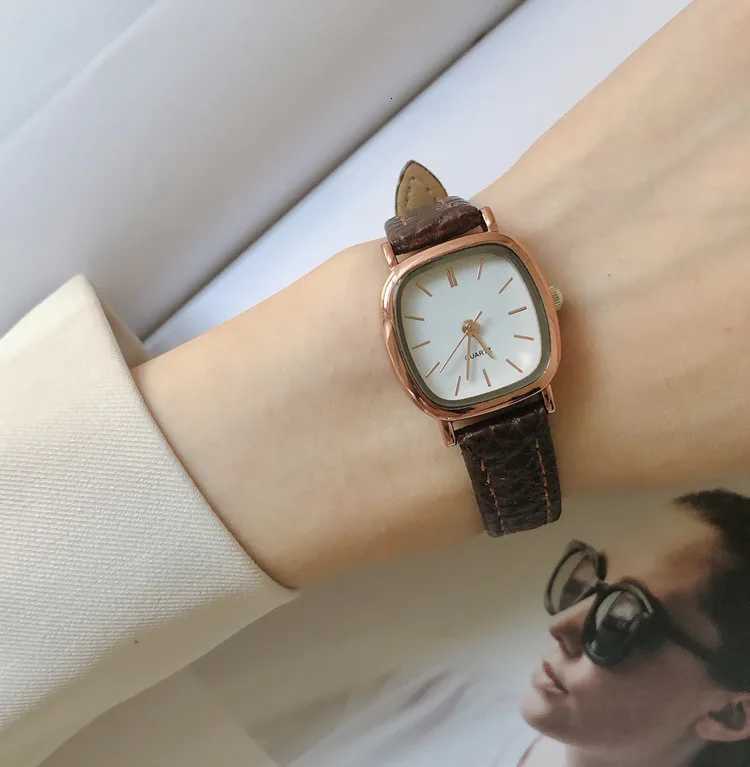 Wens Simple Vintage Watches Retro Brown Dial Wristwatch Leather Strap Wrist Watch High Quality Ladies Casual Bracelet Relojes X2509041