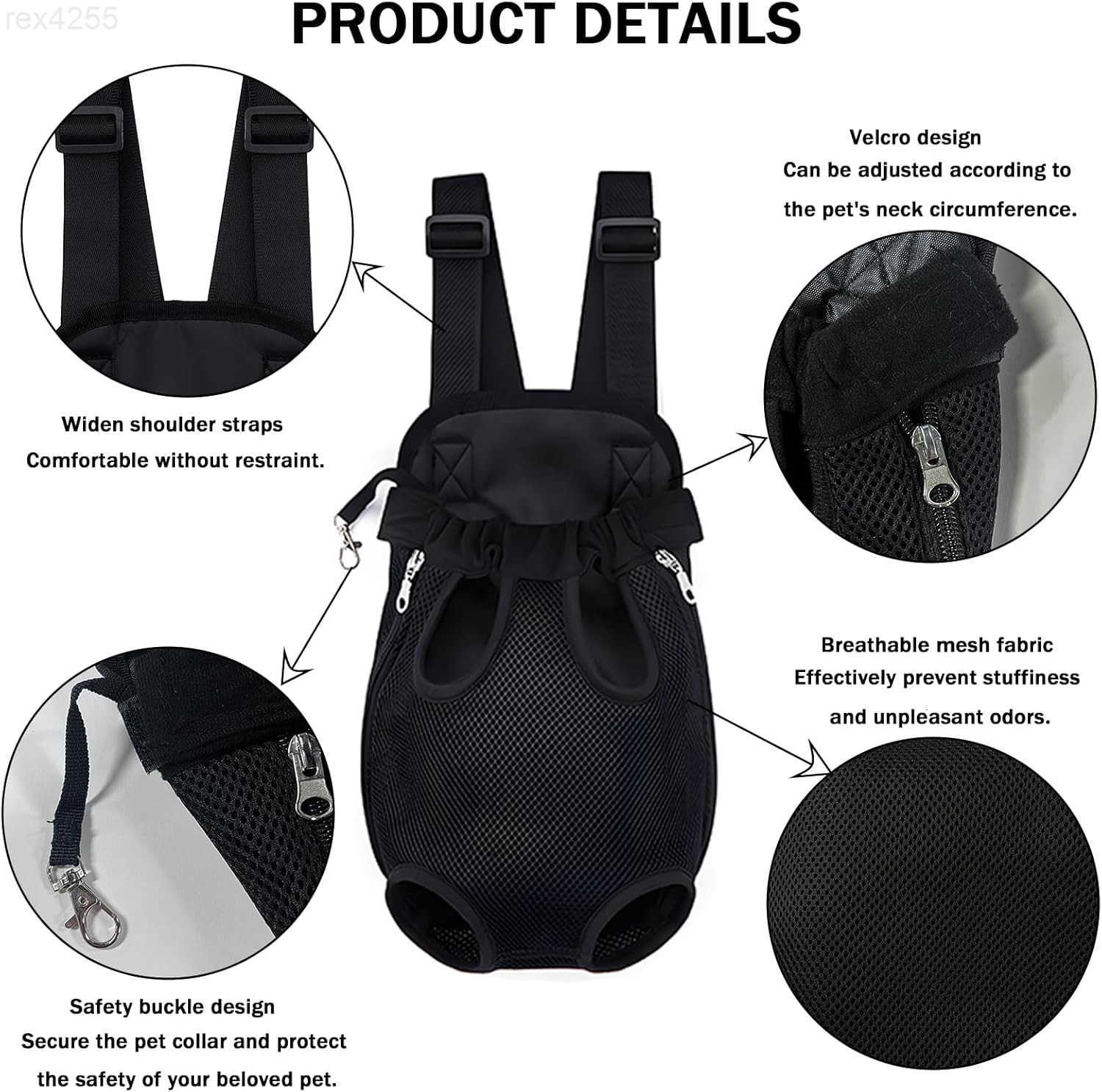 Pet Carrier Backpack Adjustable Pet Front Carriers for Small Medium Dogs Cats 518 Lbs Legs Out Dog Cat Carrier Backpack for HikingCampingTravelingCycl