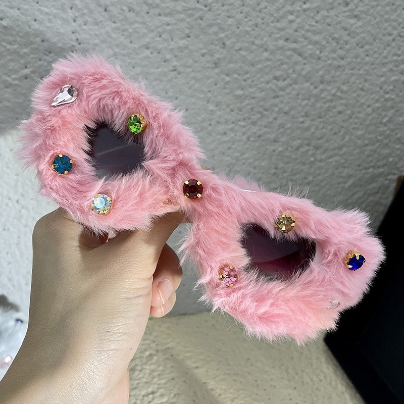 Influencer loved Cat eye Plush Sunglasses Cute Whimsical Retro chic Heart shaped Shades for the Flirty and Fun loving Girl