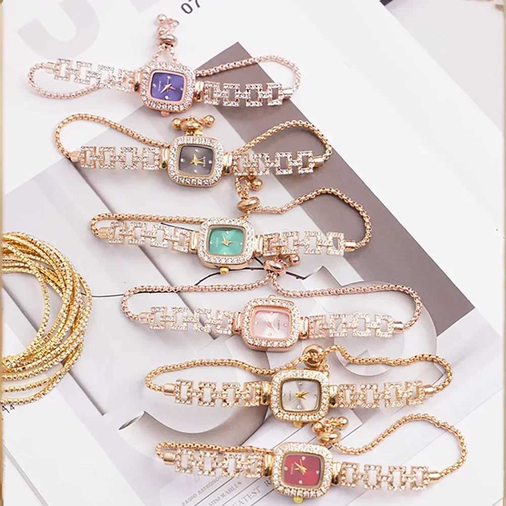 Crossborder new small square bracelet pl wens watch adjustment square chain diamond set small ladies quartz watch X250904