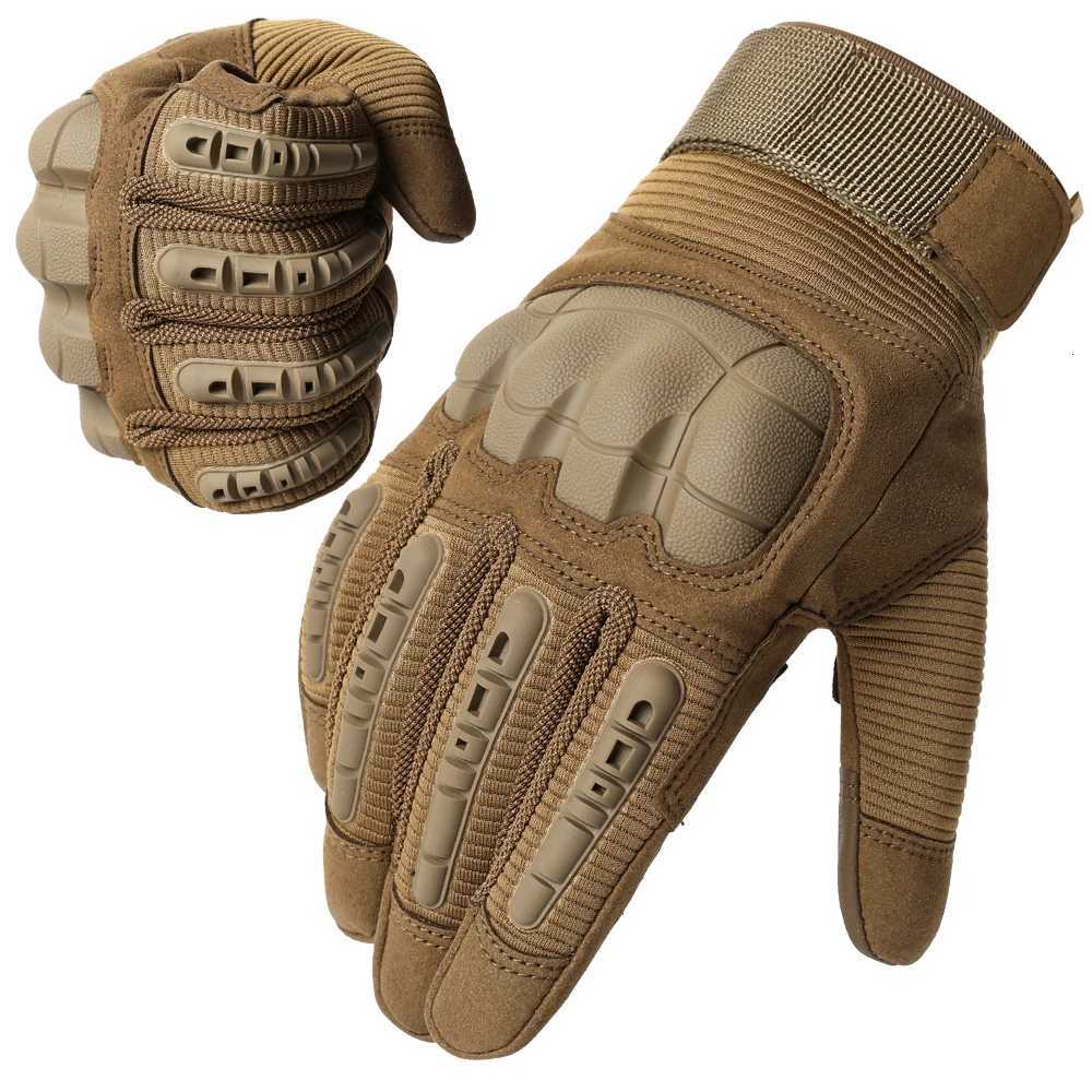 Touch Screen Tactical Full Finger Gloves Hard Rubber Paintball Airsoft Bicyc Combat Antiskid Cycling Work Glove MenXJ250904