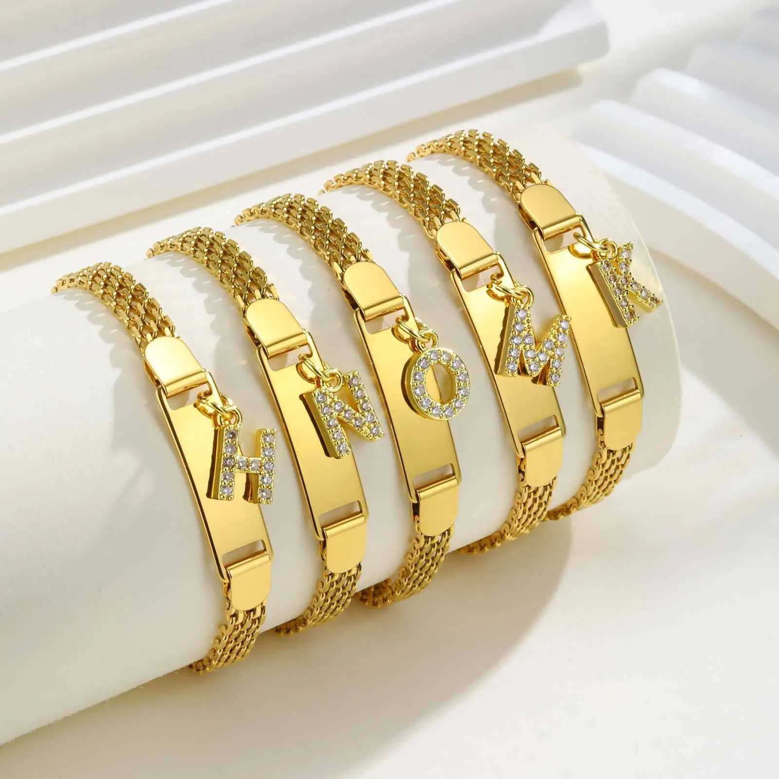 Personalized Baby Name Initials Bracelet Custom Stainless Steel ID Bracelet for Kids Birthday Baptism Gift W250904