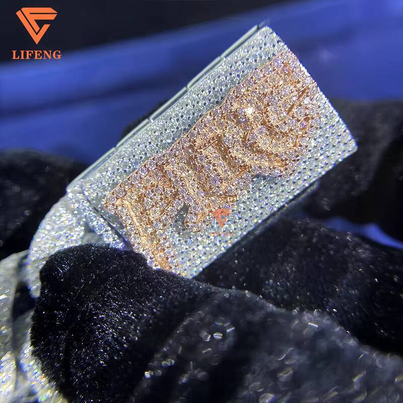 18mm 20mm 5Row Moissanite Diamond Tester VVS1 Miami Cuban Link Chain 925 Sterling Silver Necklace with White Gold Finish