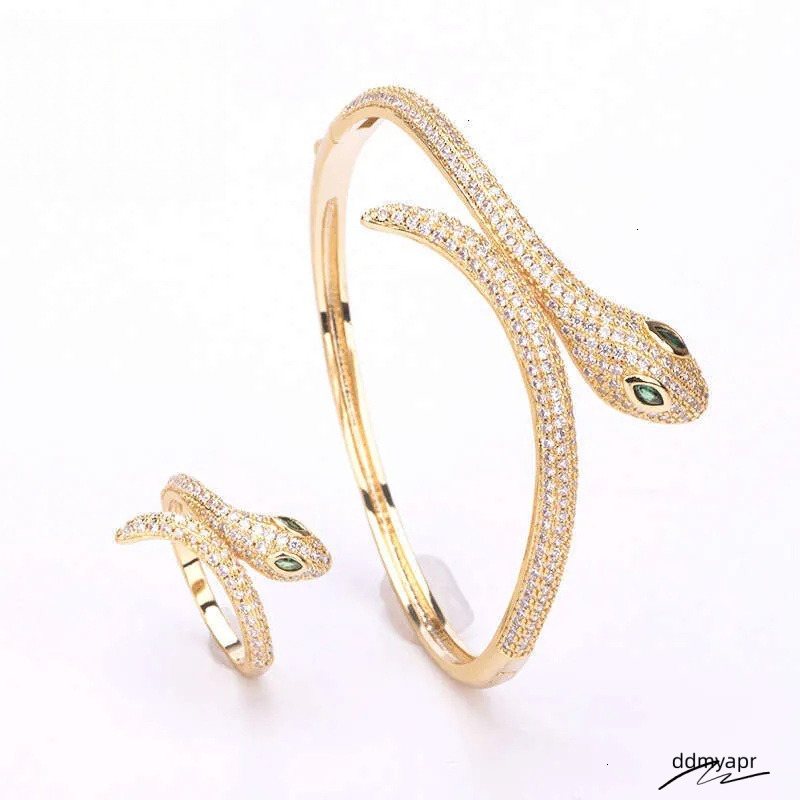 Serpent Bracelet - Gold/Rose Gold/Sier Plated Snake Ddmyday Jewelry With Stones For Women (17.1Cm Inner Circumference) Ddmyday