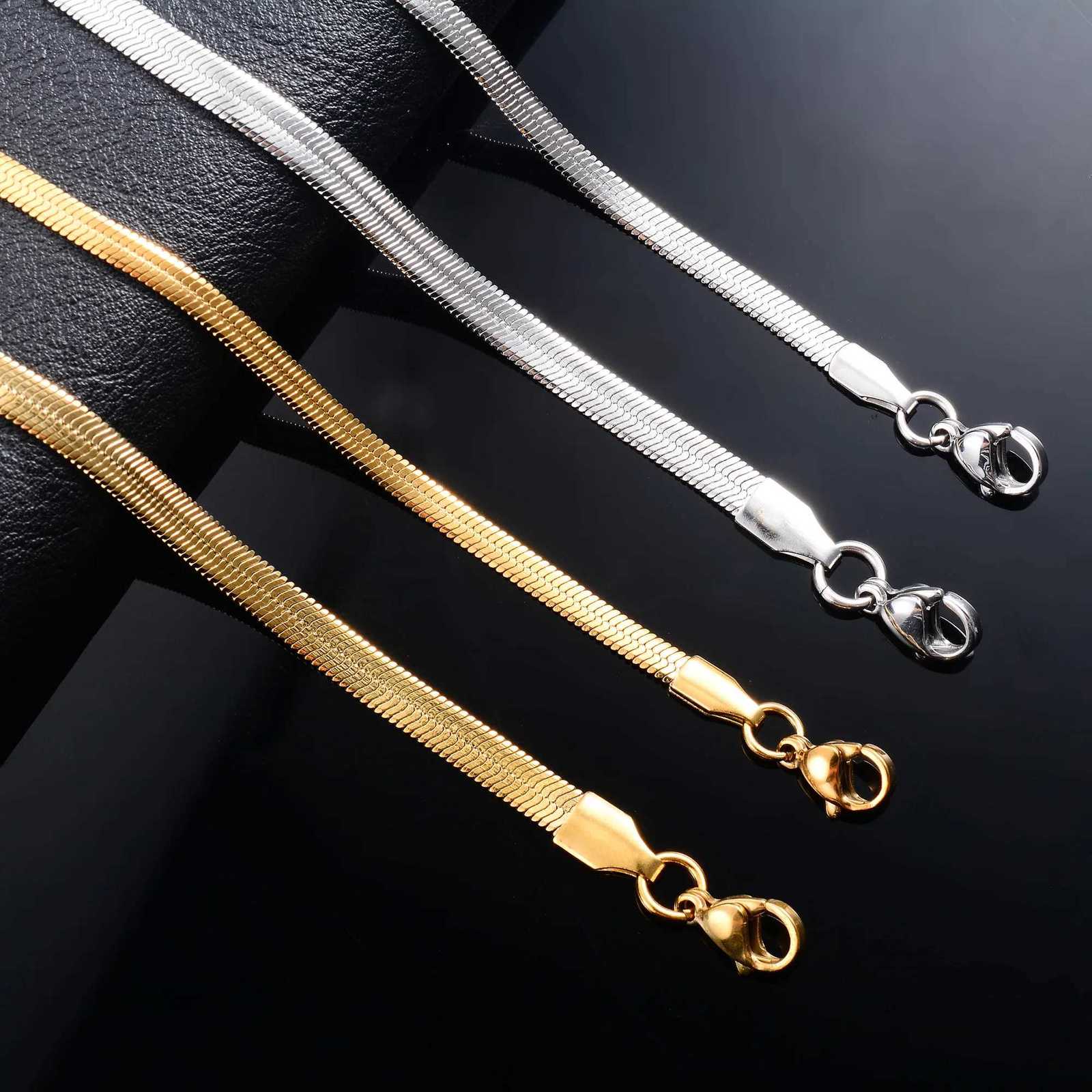 Women Men Bracelet Blade Chain for Hand Foot Stainless Steel Bangle with Extension Ankle Anklet Jewelry Making Accessories Gift W250904