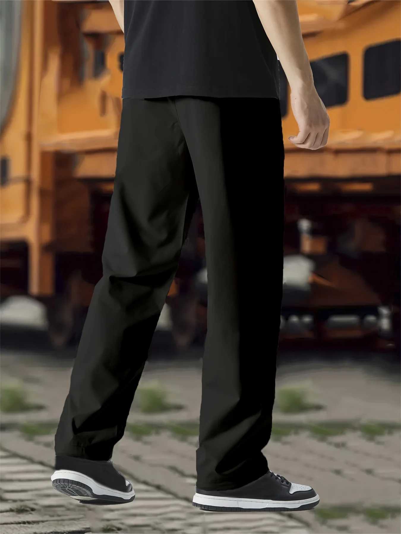 Mens Straight Casual Leg for Spring Summer Jogger Pants Man Gym Drawstring Thin Baggy Sweatpants Waisted Mens Wide AttackXJ250904