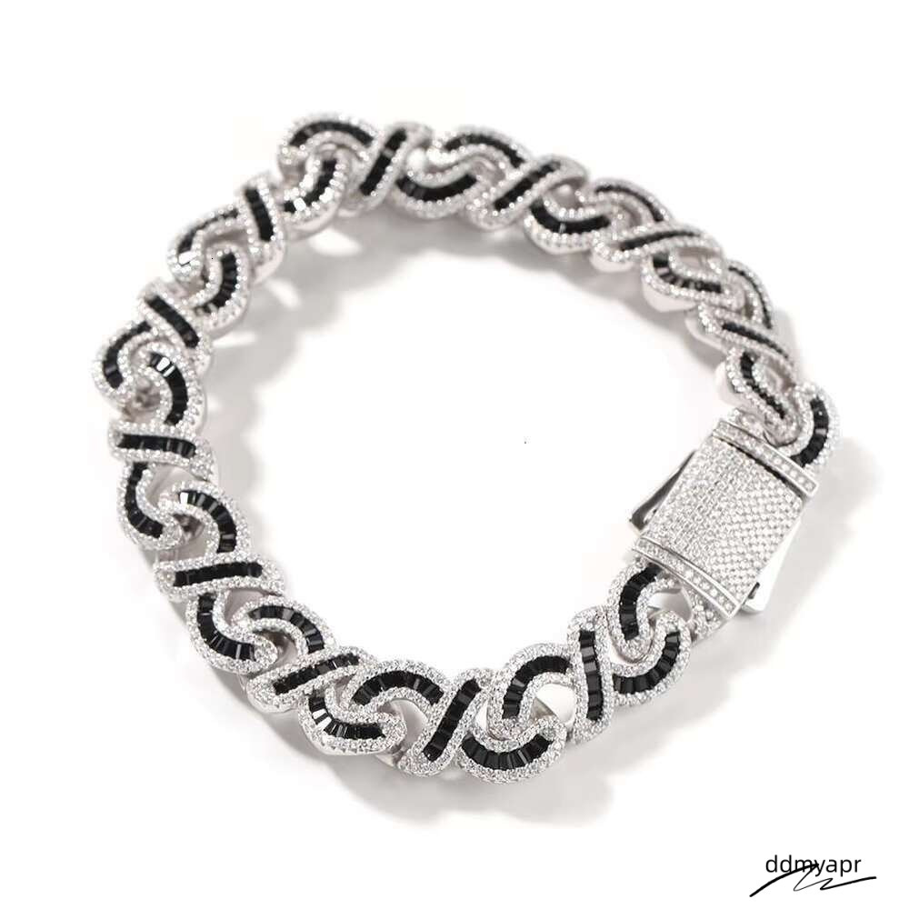 Ice Cold Ddmyday Stick Long Fork Set Unlimited Chain Black Pink Square Zircon Gold-Plated Cuban Necklace Men's Jewelry Ddmyday