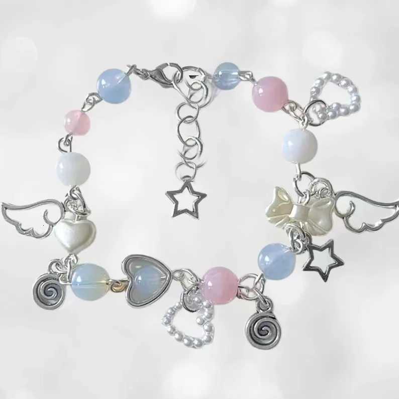 1 Pc Fashion Heart Star Sweet Y2K Imitation Pearl Colorful Handmade Beaded Bracelet Women Prom Party Gift Charm JewelryXJ250904