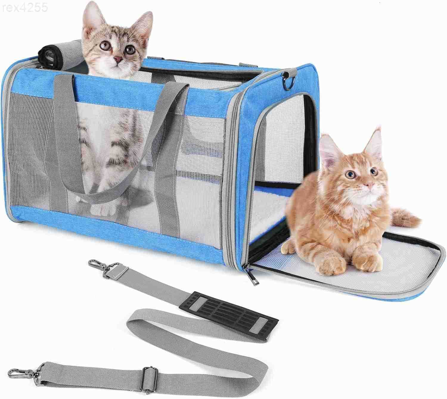 Carrier for Large Cats of 20 Lbs Collapsible Carrier Bag for Big Cat or 2 KittensSoft Sided Puppy Carrier with Sturdy Travel Transport Strap Adequate 