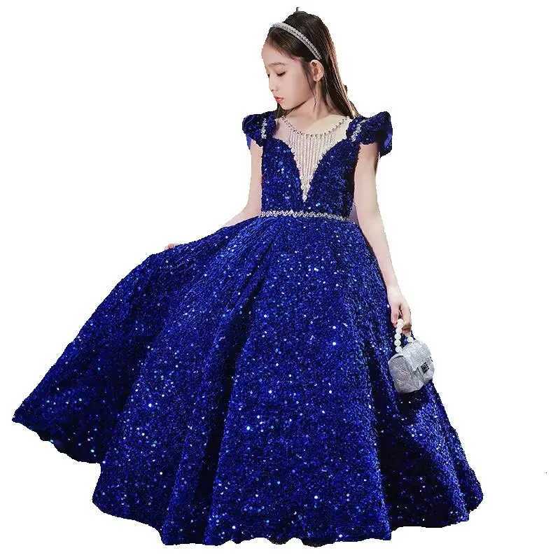 Princess Dress Sequin Evening Weddings Long Dresses Elegant Formal Ball Gown For Girls Birthday Gift 1-14Y Z250904