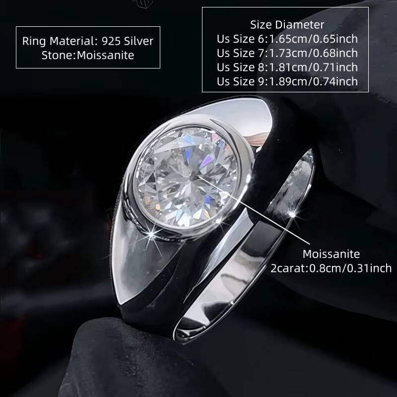 New Minimalist High Quality 925 Silver Moissanite Jewelry Wedding Promise Rings for Women and Men