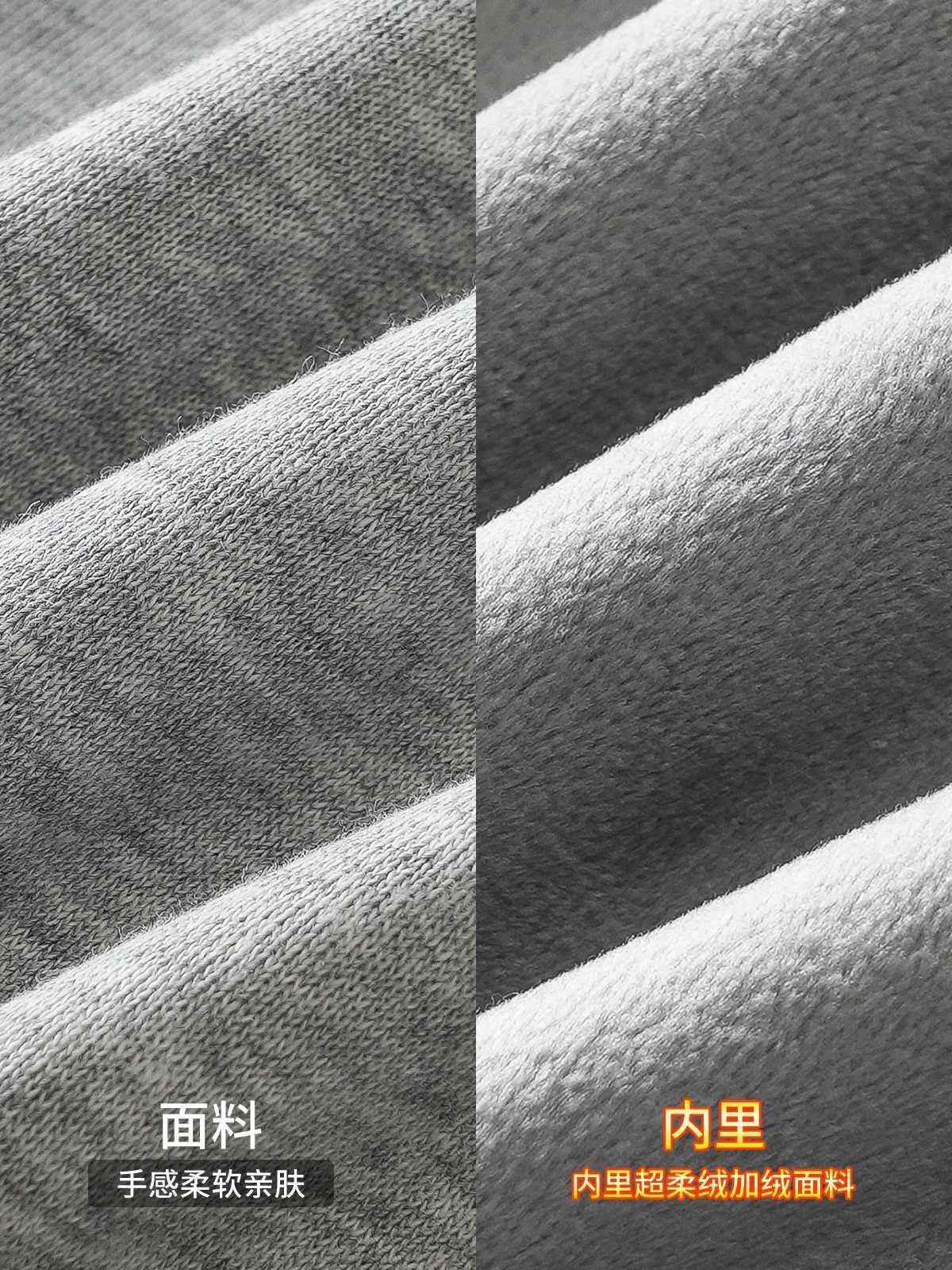 DUKEEN Sweatpants Men Autum and Winter Padding Pants for Men Fleece Trousers Loose Solid Color Full Length Straight Legged PantsXJ250904