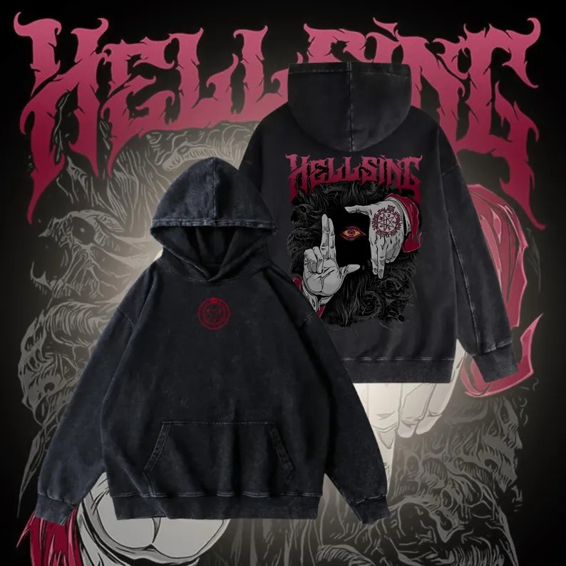 440g Heavyweight Washed Vintage Anime Street Retro Cotton Hoodie Streetwear Hooded Sweatshirt - TT8342