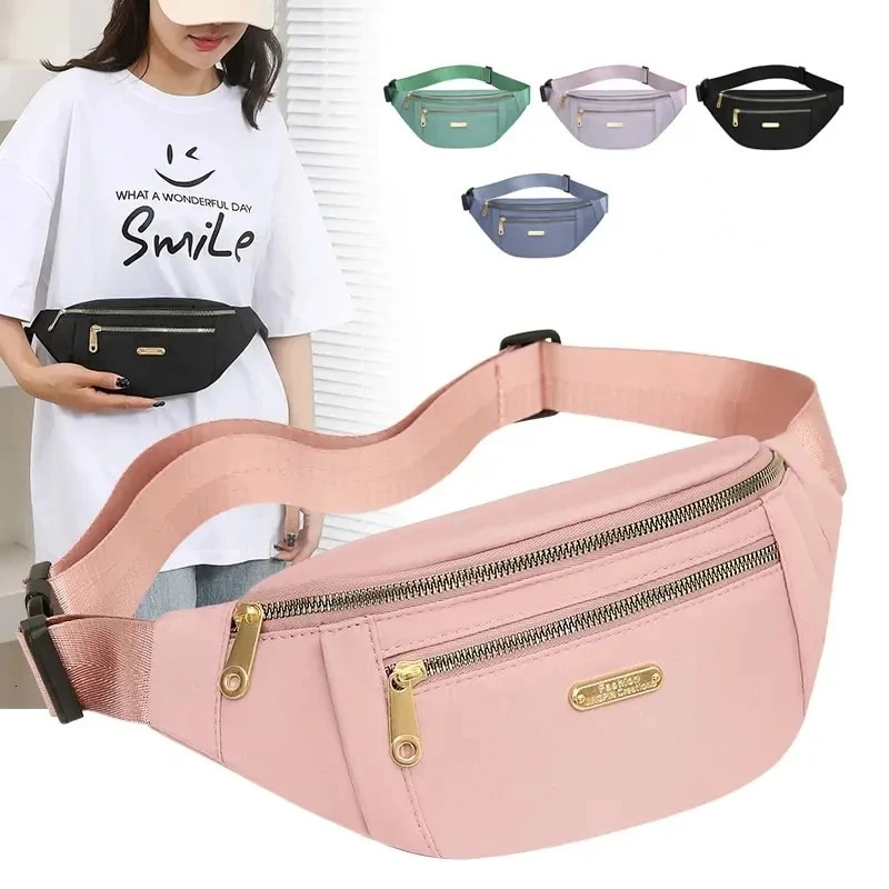 Women Waist Bag Fanny Pack Zipper Chest Bag Female Banana Bag Money Pouch Travel Shoulder Purse Belly Pocket Hip Bum Bag 250903