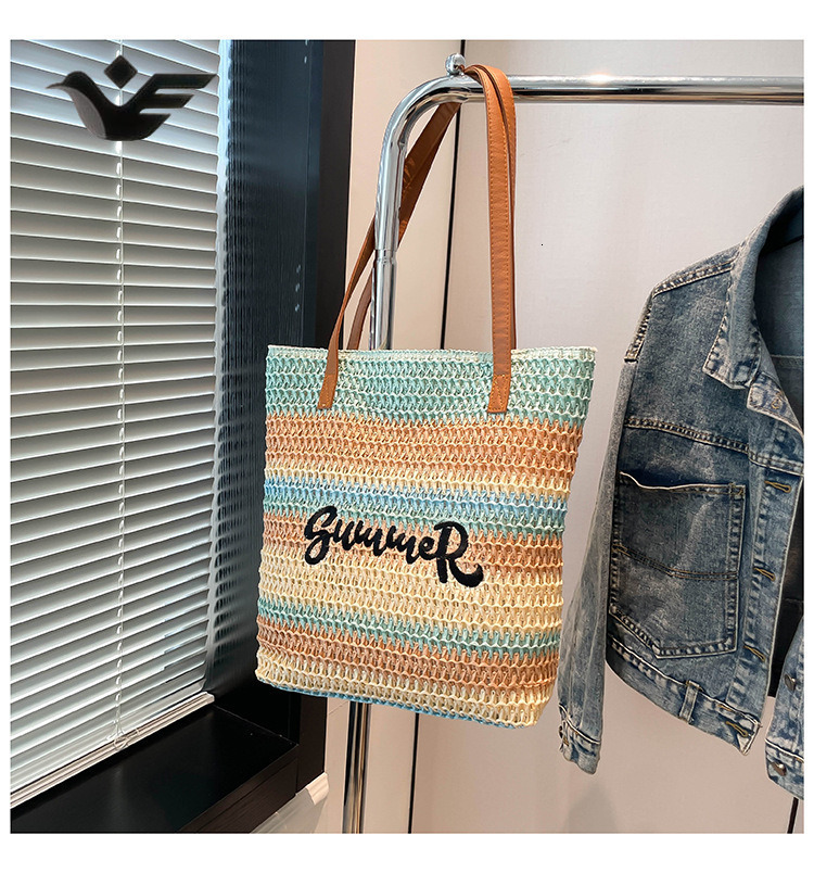 Feiyan Free Shipping New Designer Bag Luxury Shopping Bag Handmade Straw Tote Bag For Women Large Capacity Commuter Bucket Bag Single Shoulder Underar