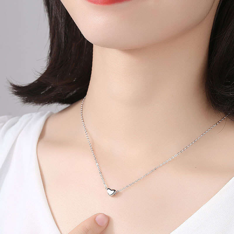 DHcollections Charming S925 Sterling Silver Small Red Heart Necklaces. These necklaces feature cute heart - shaped pendants, perfect for a simple and 