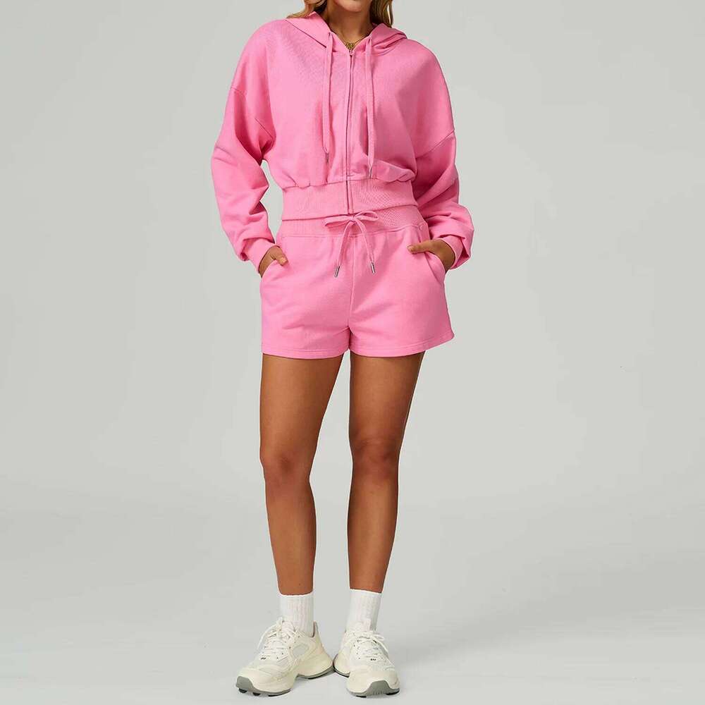 New Winter 2 Pieces Sports Suit Hooded Casual Loose Sweatshirt Long Sleeve Outdoor Running Yoga Set Sportswear Women Gym Clothes