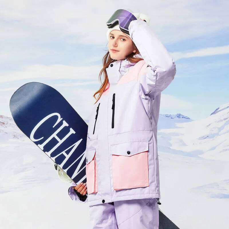 Ski Jackets Windproof Female Skiing Tracksuits 2025 Winter Snow Clothing Woman Hooded Warm Coats Outdoor Man Snowboard Outerwear