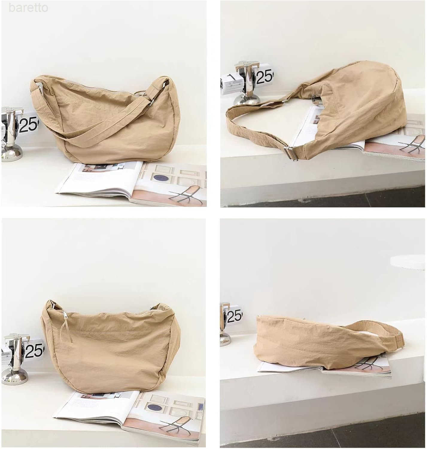 Nylon Crescent Crossbody Bag for Women Men Casual Tote Handbag M250903