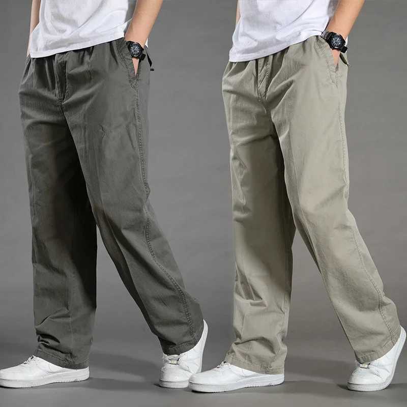 Mens Cargo Pants Spring Cotton Black Work Pants Large Size New Summer Casual Climbing Joggers Sweatpants Man Autumn TrousersXJ250904