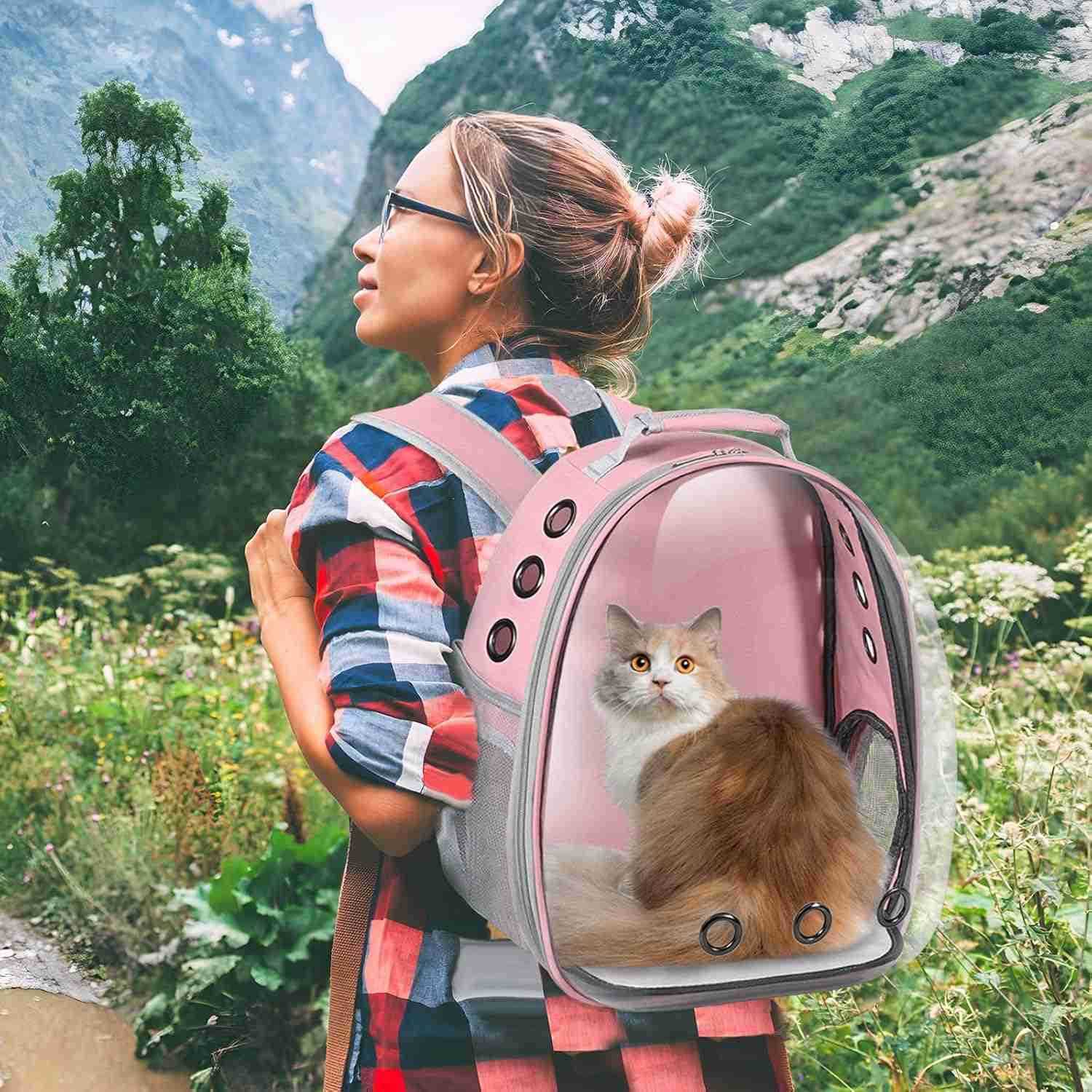 Cat Carrier Backpack Pet Carrier Backpack Front Pack for Small Medium Cat Puppy Dog Carrier Backpack Bag Space Capsule AirlineApproved Pet Carrier for