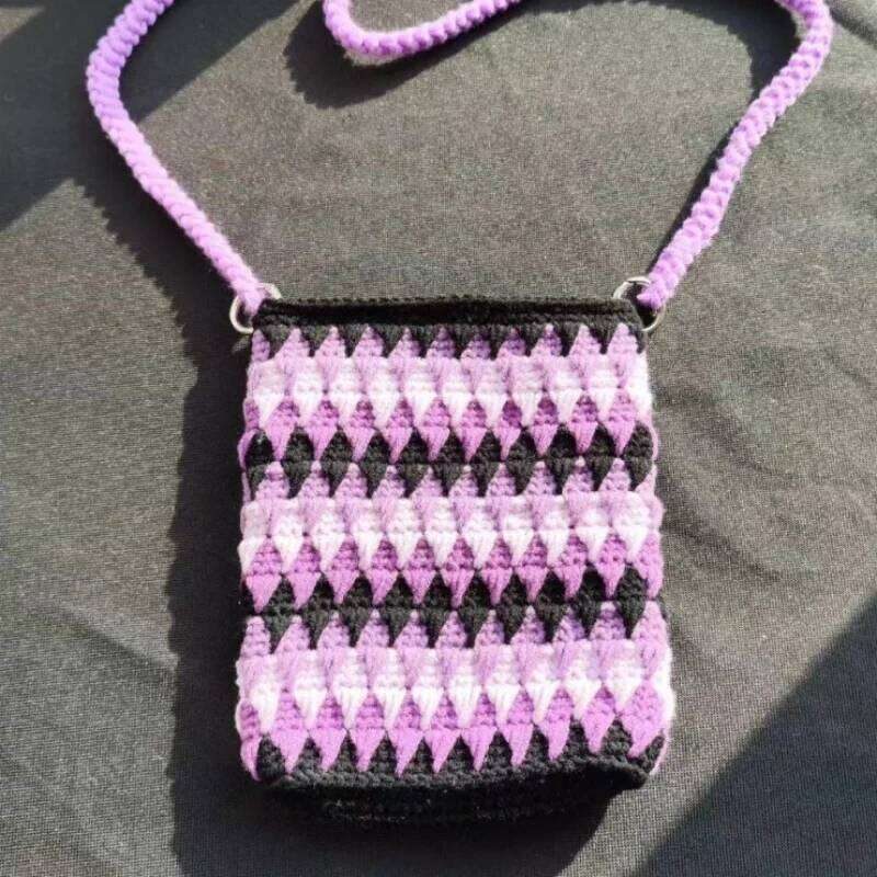 Handwoven exquisite small backpack for outdoor items storage mobile phone key bag, simple and lightweight