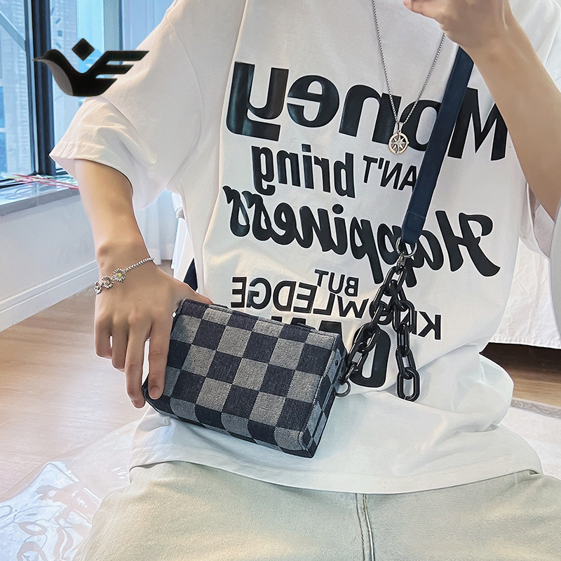 Feiyan Free Shipping New Designer Bag Luxury Shopping Bag Denim Chain Small Square Bag Trendy Brand Casual Versatile Box Bag Canvas Single Shoulder Ba