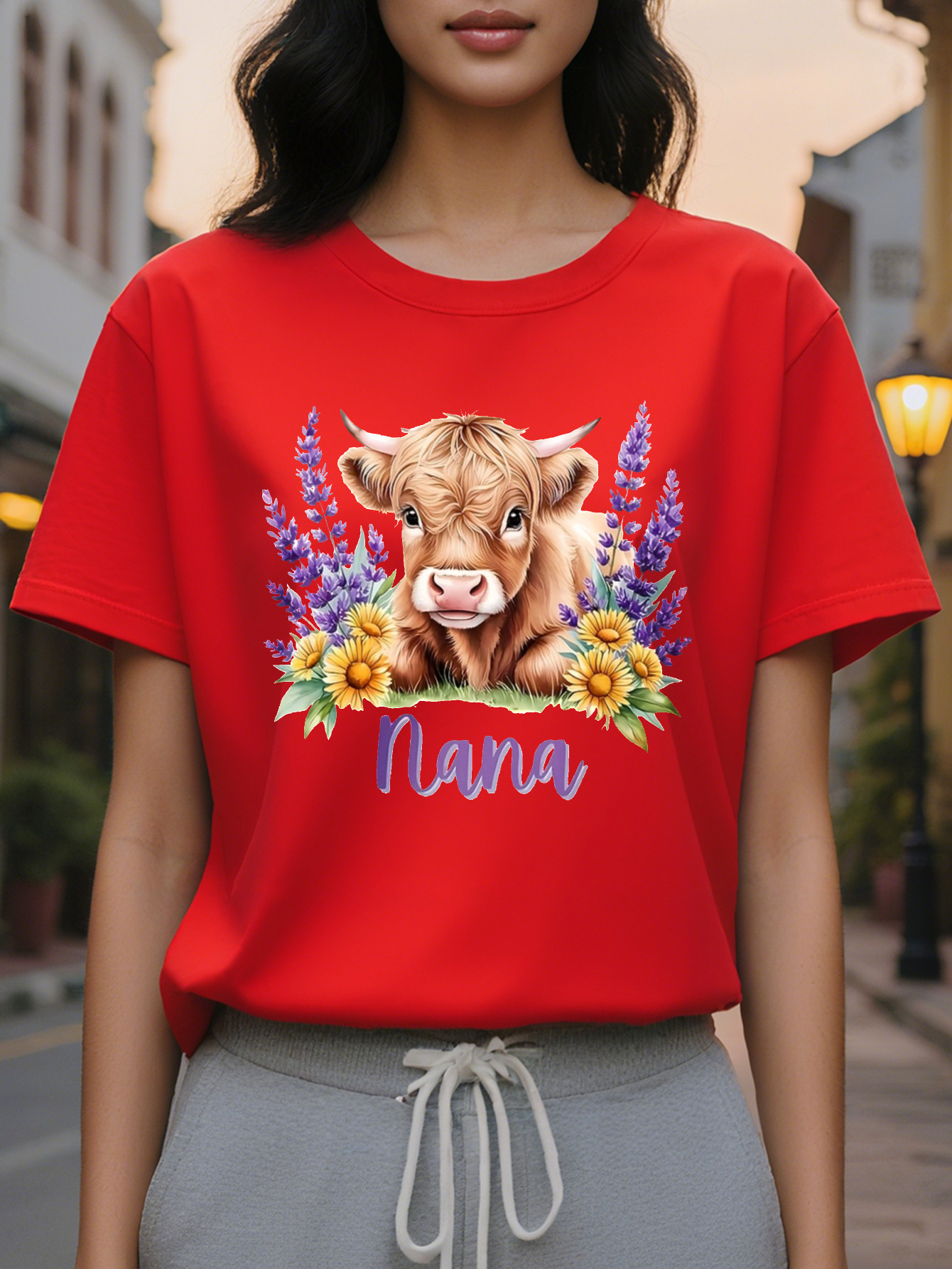 3D Printed Round Neck Short Sleeve T-shirt for Women, Spring and Summer New Slim Fit Slimming