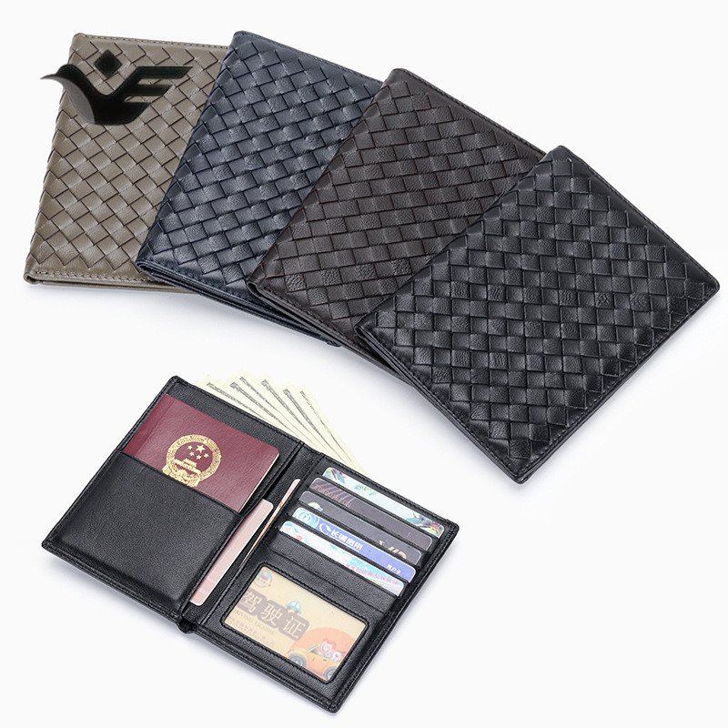Feiyan Free Shipping New Designer Bag Luxury Shopping Bag Sheepskin Handwoven Passport Holder Unisex Genuine Leather Wallet Foreign Trade Passport Cli
