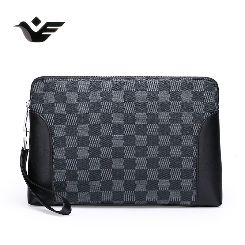 Feiyan Free Shipping New Designer Bag Luxury Shopping Bag New Men's Clutch Bag Password Lock Clutch Bag Plaid Casual Fashion Clutch Bag