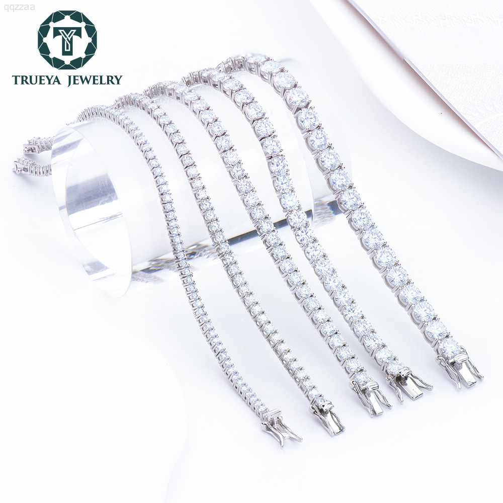 925 Silver Tennis Chain Fashion Hip Hop Style Tennis Bracelet Mens Womens D VVS Moissanite Bracelets