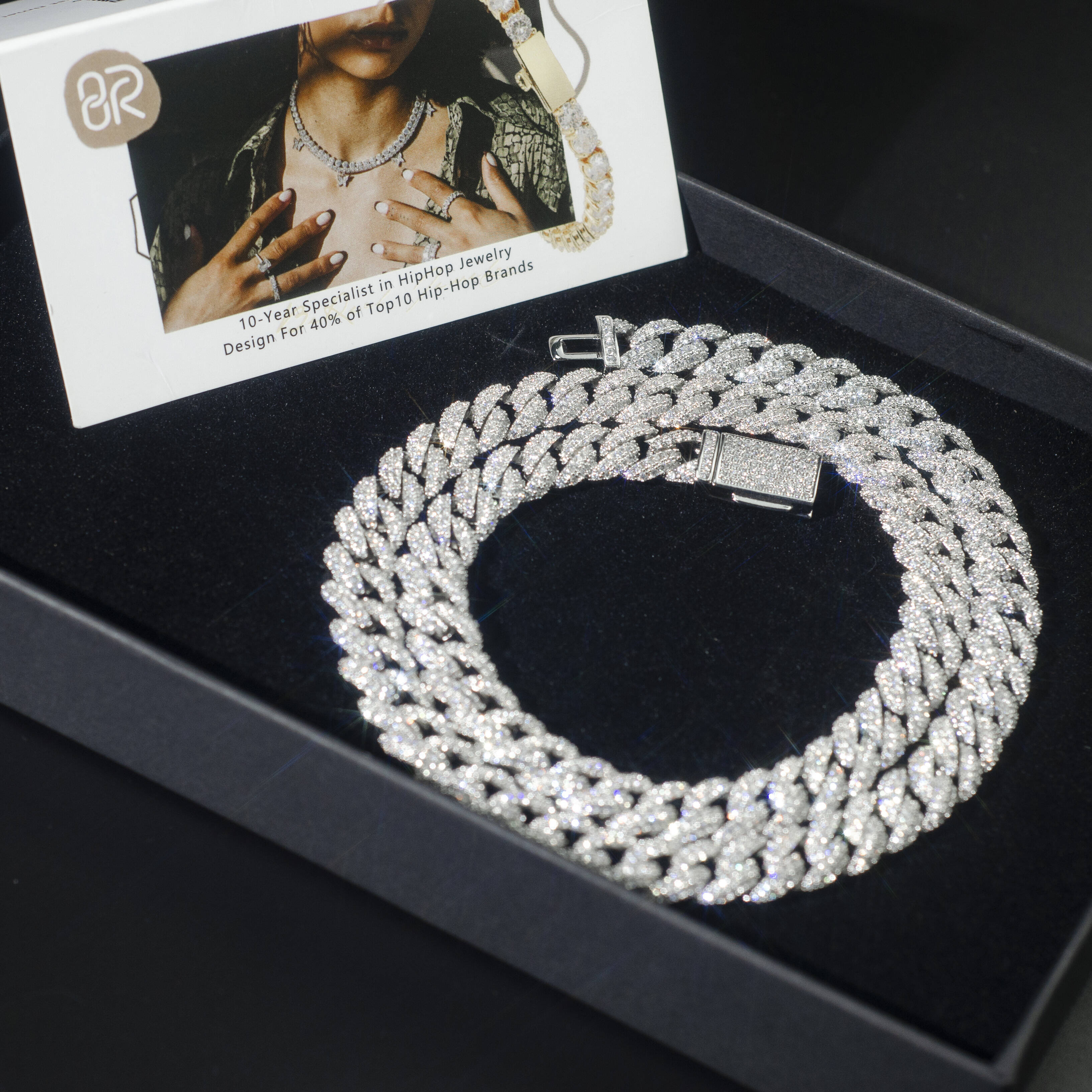 Stylish Wholesale 14MM VVS Diamond Cuban Chain Bracelet for a Luxurious Accessory