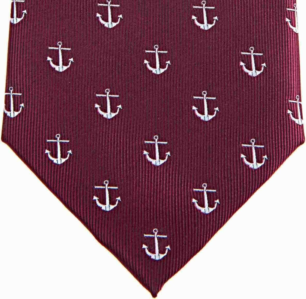 Classic Anchor Pattern Woven Microfiber 315 Mens TieW250904