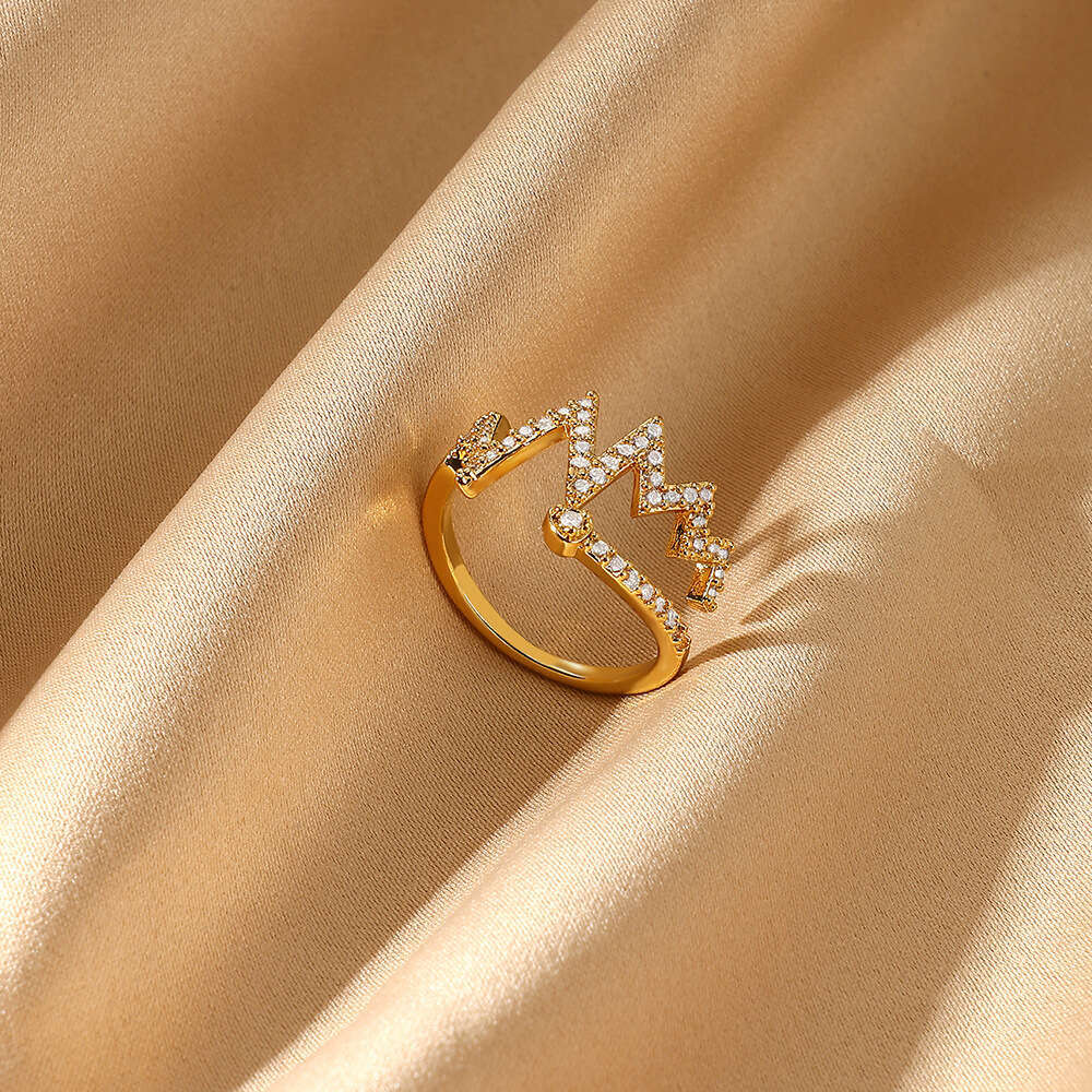 Personalized Gold-Plated Diamond-Studded Unisex Geometric Irregular Ins Niche Trendy Ring