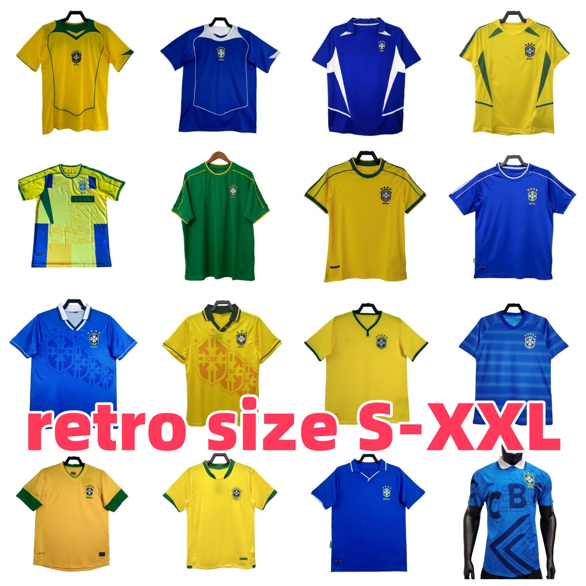 1998 retro Brasil PELE soccer jerseys 2002 Carlos Romario Ronaldo Ronaldinho shirts 2004 1994 BraziLS 2006 RIVALDO ADRIANO KAKA 1997 2000 2010 VINI JR