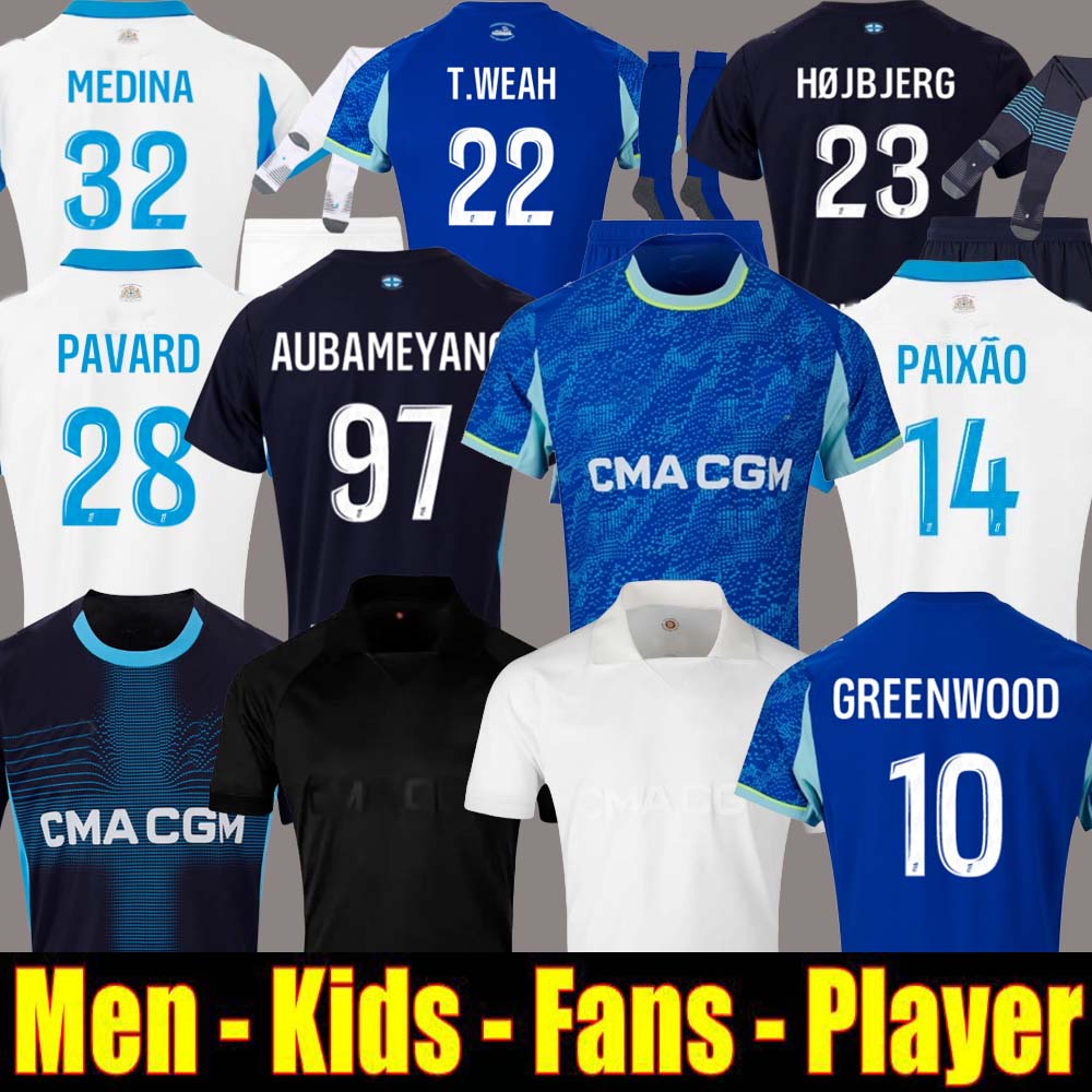 24 25 26 maillot de foot GREENWOOD marseilL e jersey soccer PAVARD MEDINA PAIxao MAUPAY OUNAHI harit 2025 2026 OM man KIDS football shirt hommes enfants ANGEL