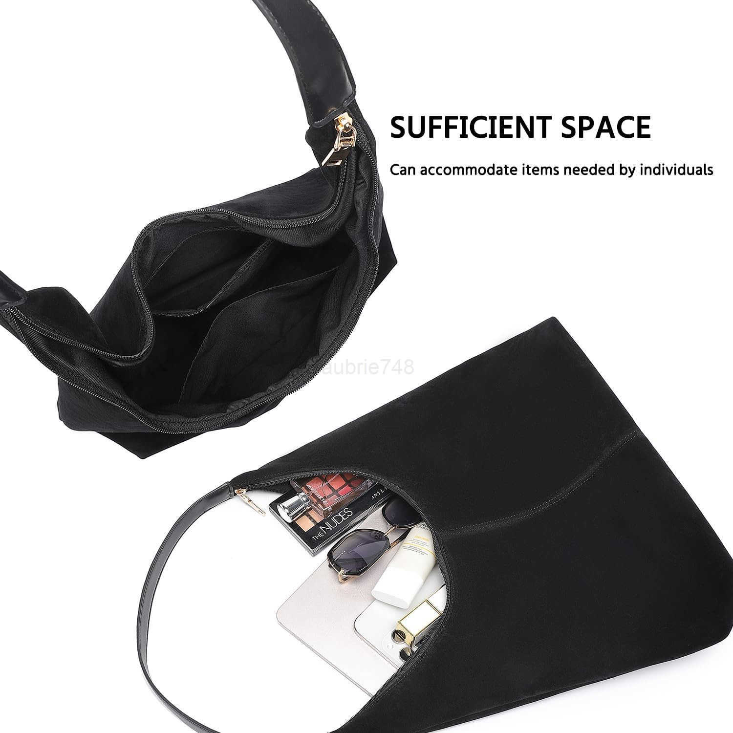 Bag for WomenSuede Tote BagSuede Hobo BagsSuede HandbagSuede Slouchy Shoulder Bag M250904