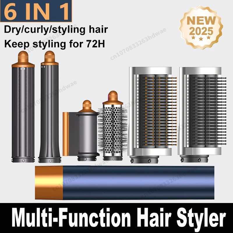 6 in 1 Hair Styler Auto Curling Dryer Wrap HotCold Air Dryer 1300W Hair Straightener Curling Barrel Brush Salon Hair Dryer GiftW250904
