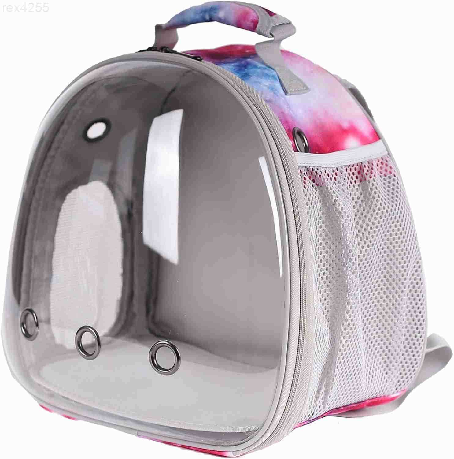 Backpack with Space Capsule Clear Bubble Window Portable Small Animal Backpack Travel Pet Carrier Galaxy for Guinea Pig Rabbit Bearded Dragon Rat Liza