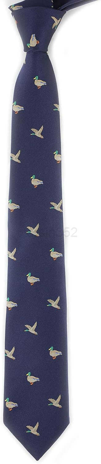 Tie With Box Wild Animal Duck Navy NecktieW250904