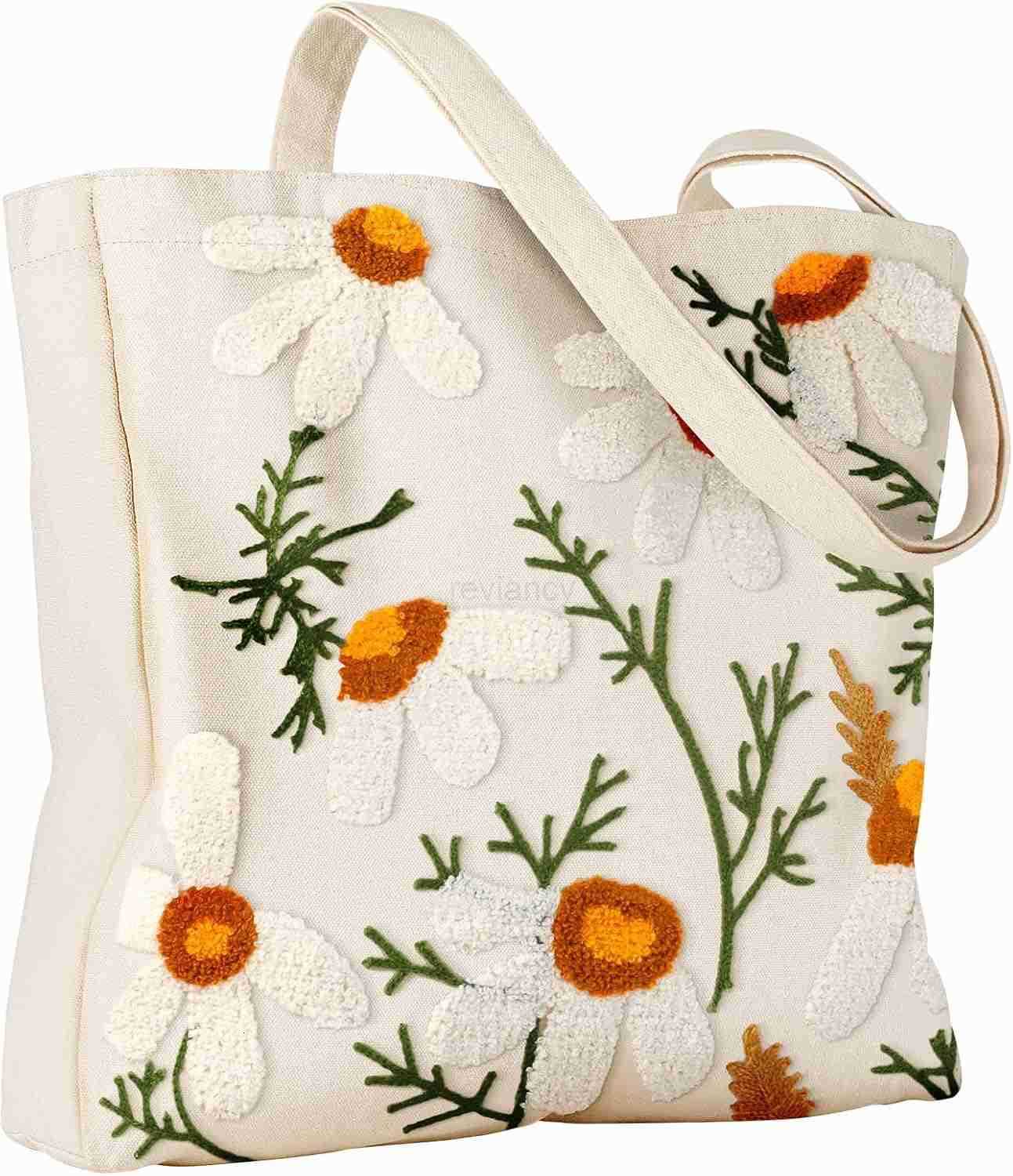 Tote Bag for Women Reusable Canvas Cute Shoulder Bag for Shopping Grocery Work BookW250904