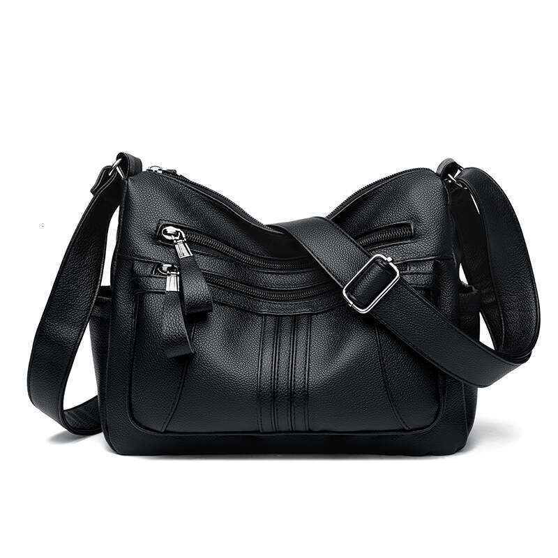 Fashion Solid Color High-Grade Leather Feel Mom Middle-Aged Grocery Overseas Elderly Single Shoulder Crossbody Bag