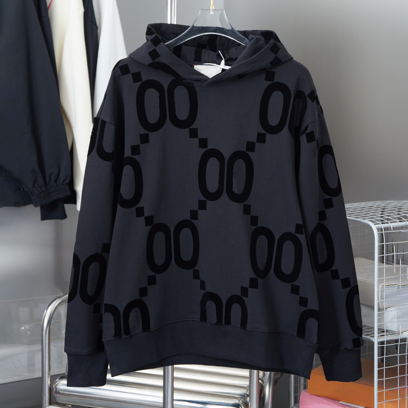 High quality designer men's hoodie for autumn and winter hat wearing letter casual party street golf sports black hoodie jacket