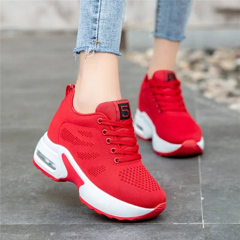 Women's Platform Mesh Breathable Sneakers Womens Spring New Casual Wedge Basket Shoes Tennis Female Thick Woman Summer Trainers ddmysaturn