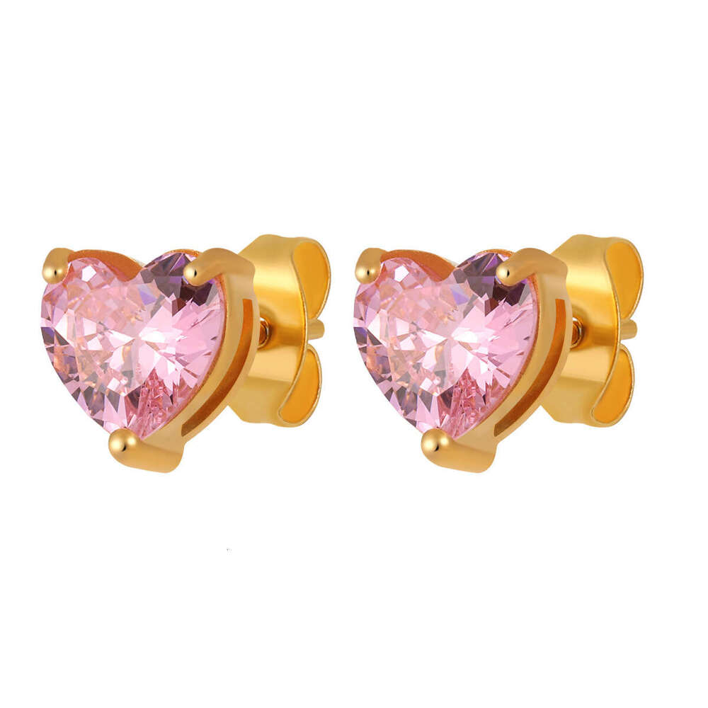 Korean Version New Light Elegant Heart-Shaped Dia-Studded Fashionable Personality Versatile Simple High-End Claw Dia Earrings