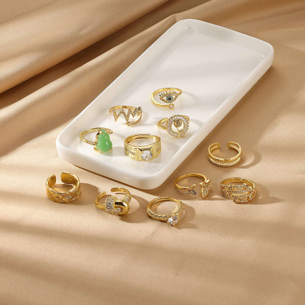 Personalized Gold-Plated Diamond-Studded Unisex Geometric Irregular Ins Niche Trendy Ring