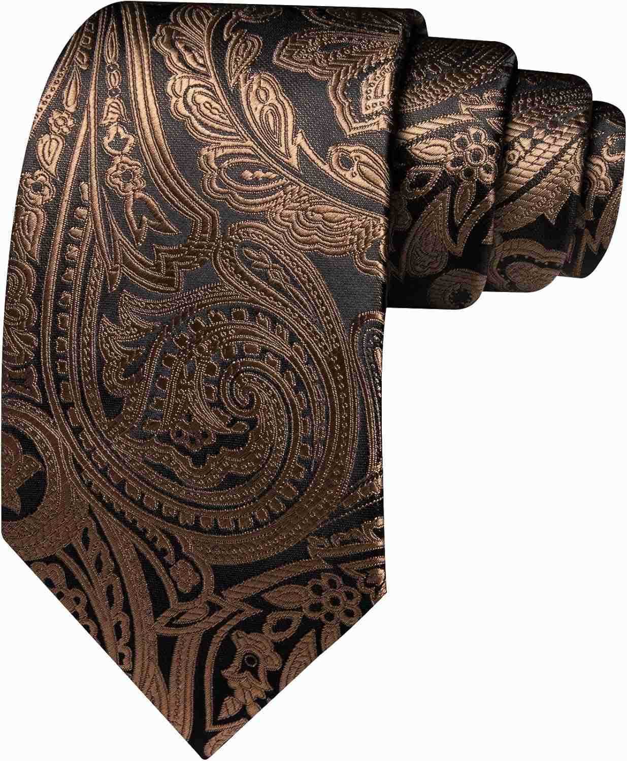 Men Tie Set Paisley Silk Necktie Pocket Square Cufflinks Formal Wedding Business PartyW250904