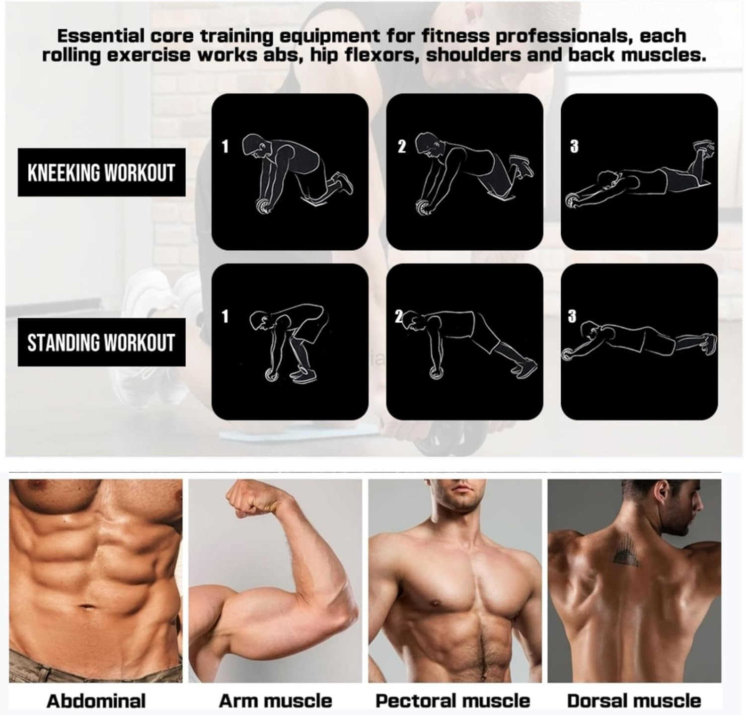 Ab Roller Wheel Abdominal Wheel for Abdominal Exercise Machine Arespark Home Gym Equipment for Core Workout No Noise Ab Roller Exercise Equipment with